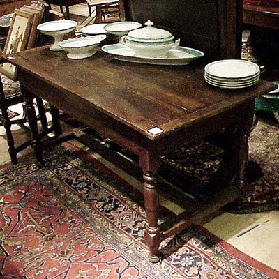 Lot 133 - Provincial Baroque Style Oak Farm Table