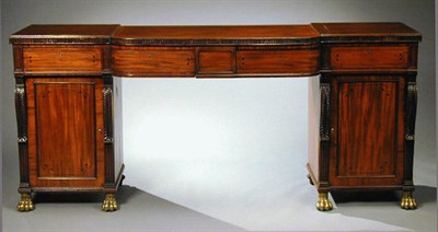 Lot 446 - Regency Ebony Inlaid Mahogany Sideboard The...