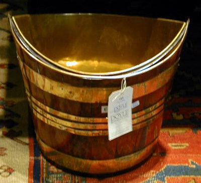 Lot 469 - Dutch Brass Bound Mahogany Peat Bucket Late...