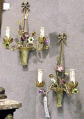 Lot 458 - Pair of Louis XV Style Gilt-Bronze Two-Light...
