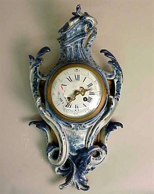 Lot 456 - Delft Pottery Cartel Clock Of cartouche form,...
