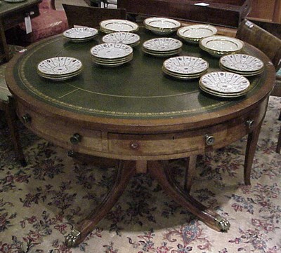 Lot 303 - George III Leather Inset Mahogany Drum Table