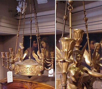 Lot 348 - Empire Gilt-Bronze Twelve-Light Chandelier Of...