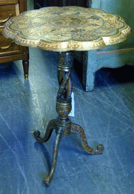 Lot 881 - Middle Eastern Style Papier Mache Tripod Table...