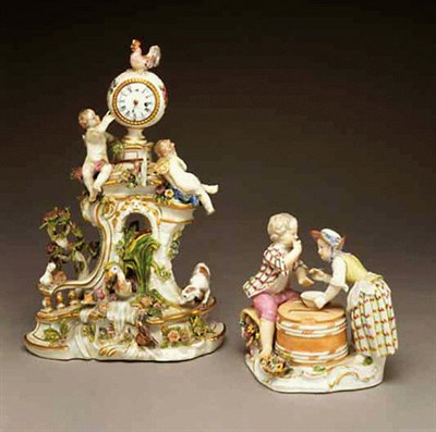 Lot 954 - Meissen Porcelain Mantel Clock Late 18th...