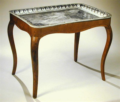 Lot 931 - Swedish Rococo Walnut and Faience Side Table...