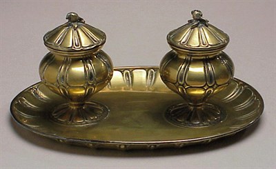 Lot 905 - Louis XV Style Brass Inkstand The circular...
