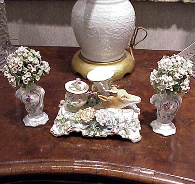 Lot 910 - English Porcelain Inkstand Possibly Coalbrook,...