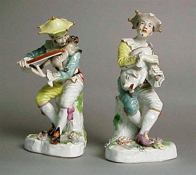 Lot 892 - Pair of German Porcelain Figures of Harlequins...