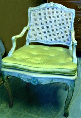 Lot 904 - Louis XV Green Painted Fauteuil Mid 18th...