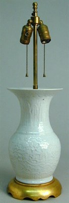 Lot 965 - Chinese White Glazed Porcelain Vase With...