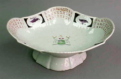 Lot 822 - Chinese Export Porcelain Footed Armorial Tazza...