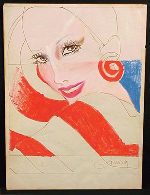 Lot 1232 - Seven Antonio Fashion Drawings Mid 1960s Each...