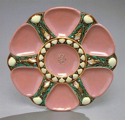 Lot 775 - Set of Four Minton Majolica Oyster Plates Each...