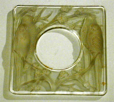 Lot 307 - Lalique Quatre Perruches Frosted Glass Frame...