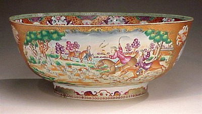 Lot 856 - Large Chinese Export Porcelain Fox Hunting...