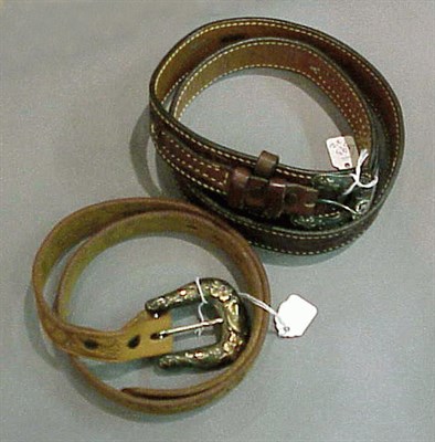 Lot 393 - Two Western Style Belts One initialed SB, the...