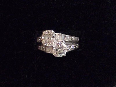 Lot 383 - Platinum and Double Old Mine Diamond Ring Each...