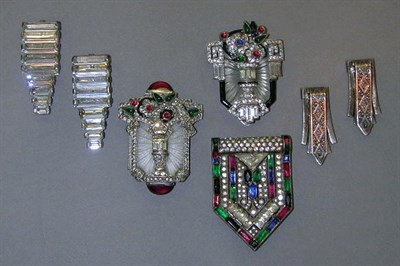 Lot 81 - Group of Clips Comprising a pair of red and...