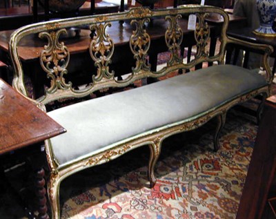 Lot 318 - Italian Rococo Gray and Green Painted and Gilt-...
