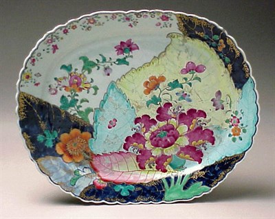 Lot 832 - Chinese Export Porcelain Tobacco Leaf Platter...