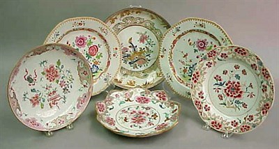 Lot 818 - Six Chinese Export Porcelain Famille Rose...
