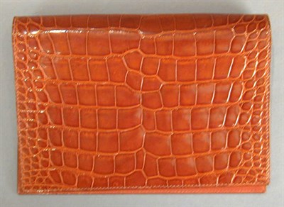Lot 1010 - Hermes Cognac Crocodile Agenda With interior...