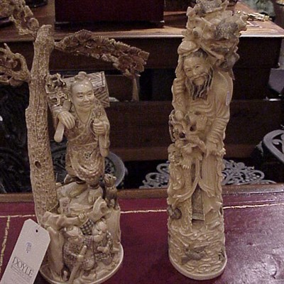 Lot 751 - Chinese Ivory Tusk Carving of an Immortal and...