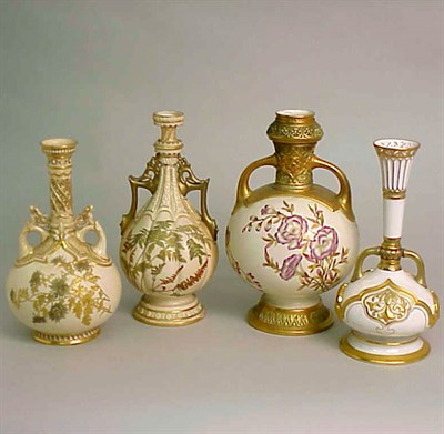 Lot 811 - Group of Four Royal Worcester Gilt-Decorated...