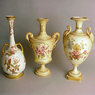 Lot 834 - Group of Five Royal Worcester Gilt-Decorated...