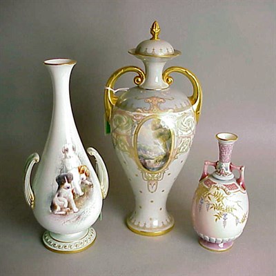 Lot 836 - Group of Three Royal Worcester Gilt-Decorated...