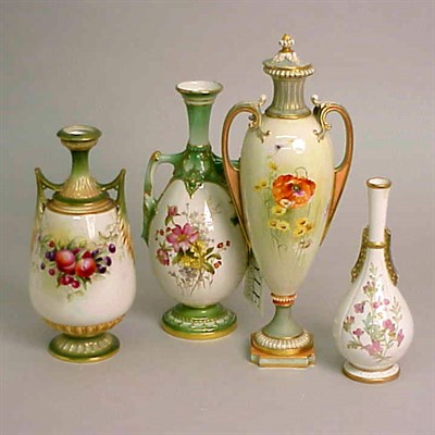 Lot 837 - Group of Three Royal Worcester Gilt-Decorated...