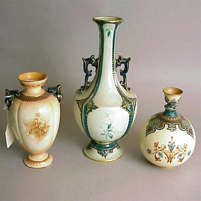 Lot 845 - Group of Five Hadleys Worcester Gilt-Decorated...