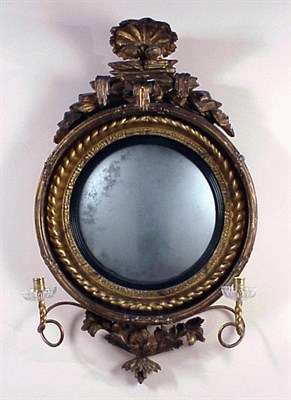 Lot 346 - Regency Gilt-Wood Convex Mirror Early 19th...