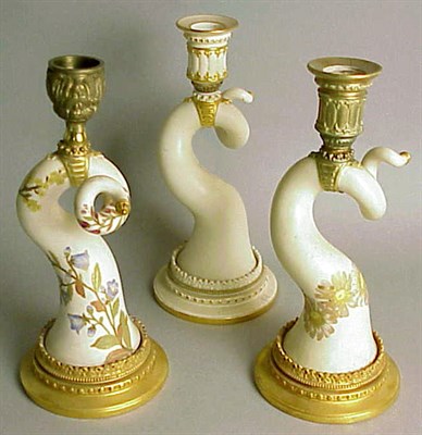 Lot 871 - Group of Five Royal Worcester Gilt-Decorated...