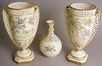 Lot 872 - Two Royal Worcester Gilt-Decorated Two-Handled...