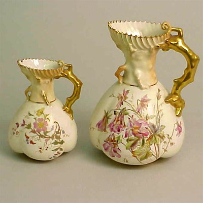 Lot 789 - Group of Five Royal Worcester Gilt-Decorated...