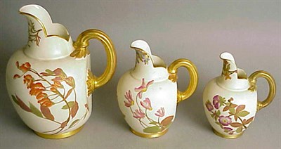 Lot 875 - Group of Five Royal Worcester Gilt-Decorated...