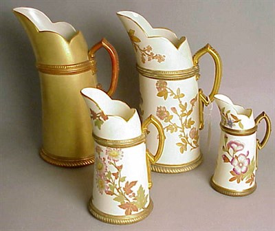 Lot 876 - Group of Four Royal Worcester Gilt-Decorated...