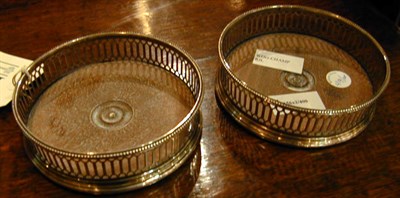 Lot 419 - Pair of George III Silver Wine Coasters Robert...