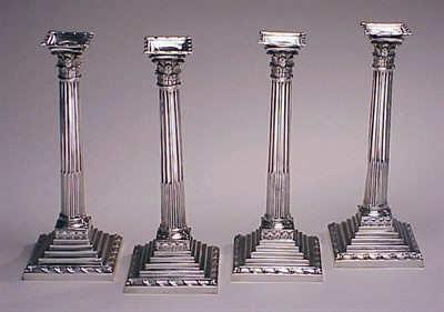 Lot 429 - Set of Four George III Silver Candlesticks...