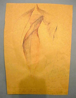 Lot 1249 - Charles James Drawing Signed Charles James and...