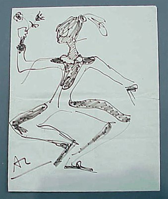 Lot 1251 - Andre Courreges Fashion Drawing 1966 Initialed...