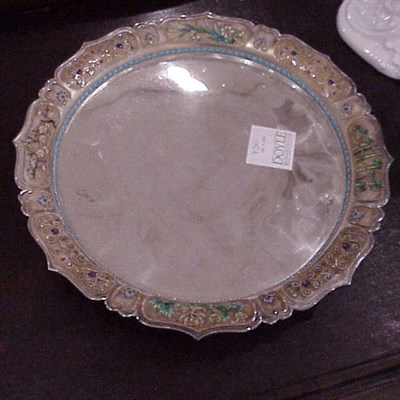 Lot 750 - Chinese Silver and Enameled Footed Tray