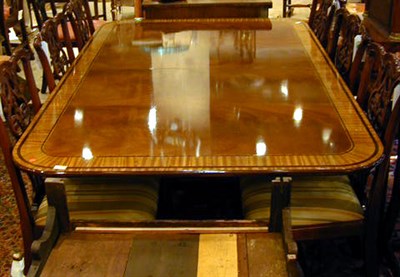 Lot 465 - Georgian Style Mahogany Triple-Pedestal Dining...