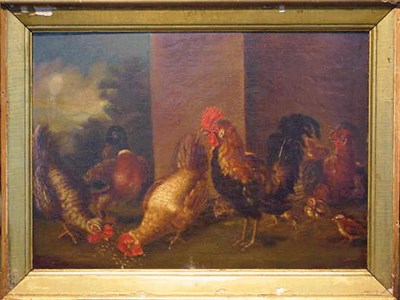 Lot 231 - Manner of Tobias Stranover FOWL IN A BARNYARD...