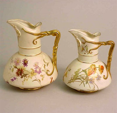 Lot 880 - Group of Six Royal Worcester Gilt-Decorated...
