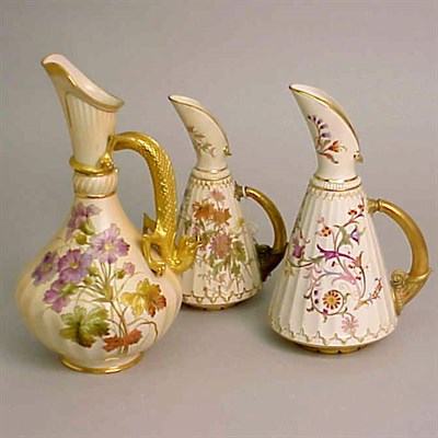 Lot 852 - Royal Worcester Gilt-Decorated Porcelain Ewer...