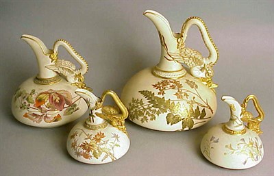 Lot 881 - Group of Four Royal Worcester Gilt-Decorated...