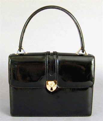Lot 978 - Gucci Black Patent Leather Handbag 1960s...